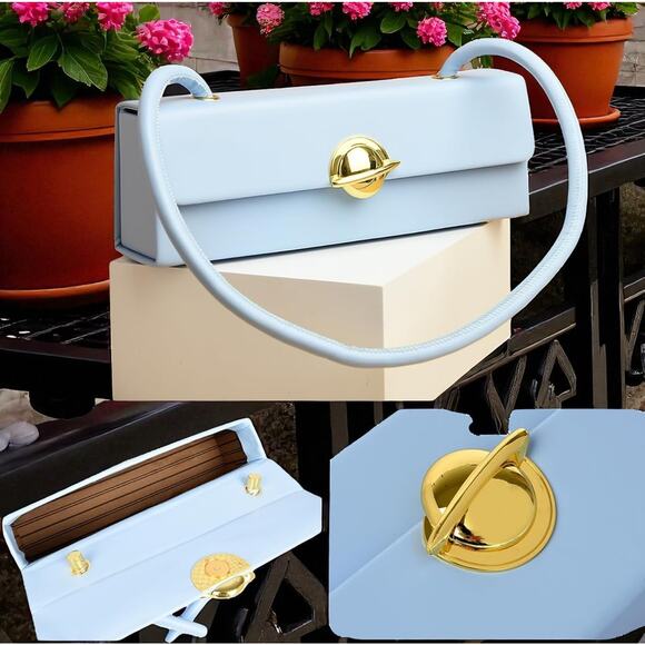 Purse Blue Handbag faux Leather Designer Tote Fashion Shoulder Bag - Picture 6 of 7